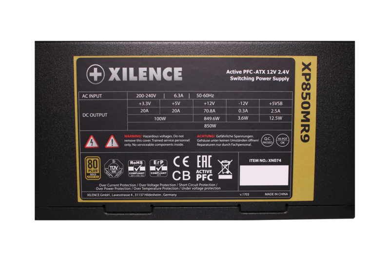 Xilence XP850MR9 850W Alimentation PC, semi modulaire, 80+ Gold
